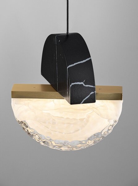Черно метално LED затъмняващо се висящо осветително тяло ø 16 cm Dorin – Nova Luce