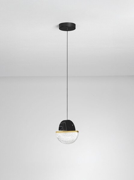 Черно метално LED затъмняващо се висящо осветително тяло ø 16 cm Dorin – Nova Luce