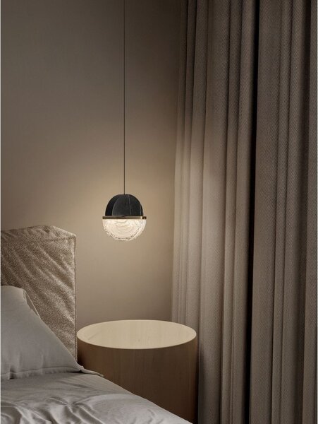Черно метално LED затъмняващо се висящо осветително тяло ø 16 cm Dorin – Nova Luce