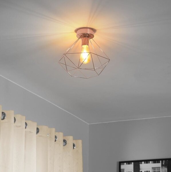 Eglo 79256 - Таванно осветително тяло BYRON 1xE27/60W/230V, медно