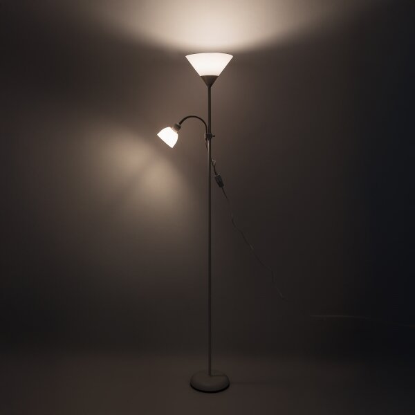 Brilagi - Подова лампа ARIANA 1xE27/100W/230V + 1xE14/25W бяла
