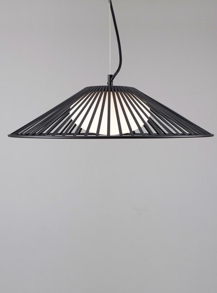 Матово черно метално LED висящо осветително тяло със стъклен абажур ø 50 cm Brume – Nova Luce