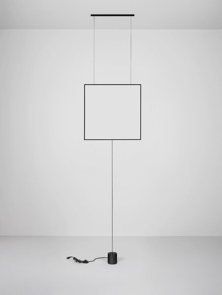 Матово черно метална LED подова лампа (височина 392 cm) Dahlia – Nova Luce