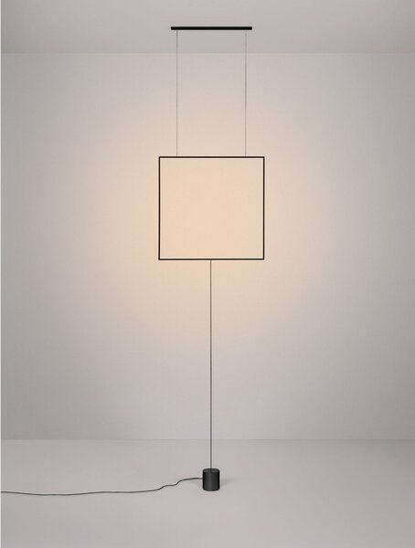 Матово черно метална LED подова лампа (височина 392 cm) Dahlia – Nova Luce