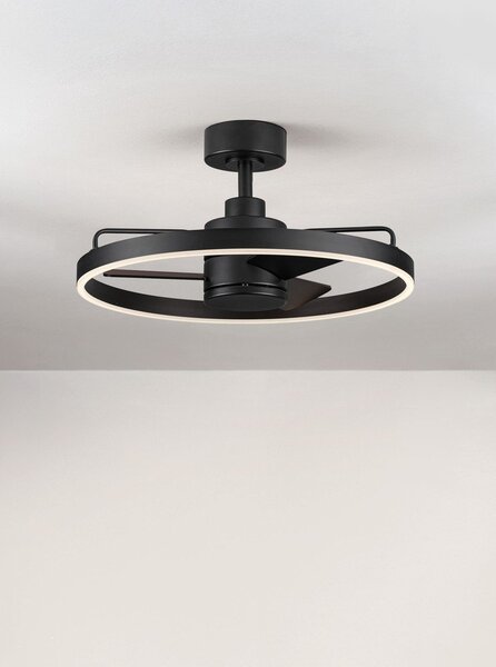 Матово черно метално LED затъмняващо се осветително тяло за таван Lunair – Nova Luce