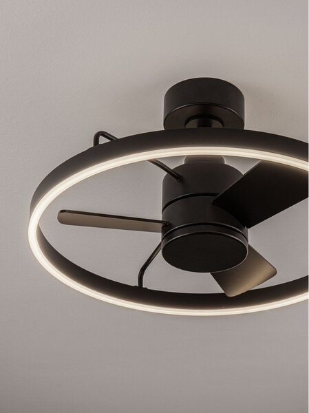 Матово черно метално LED затъмняващо се осветително тяло за таван Lunair – Nova Luce