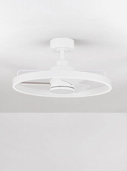 Бяло метално LED затъмняващо се осветително тяло за таван Lunair – Nova Luce