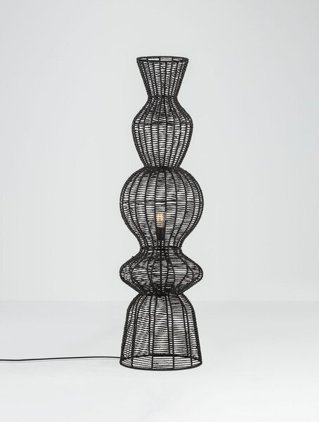 Матово черно въжена подова лампа (височина 136 cm) Breena – Nova Luce