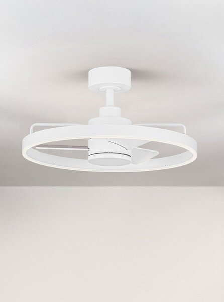 Бяло метално LED затъмняващо се осветително тяло за таван Lunair – Nova Luce