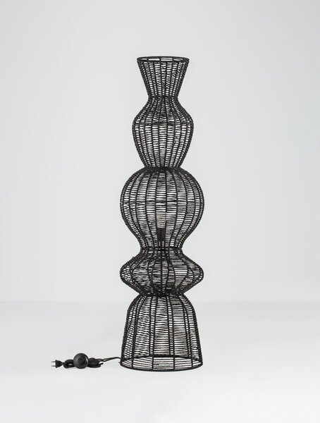Матово черно въжена подова лампа (височина 136 cm) Breena – Nova Luce