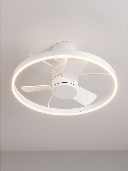 Бяло метално LED затъмняващо се осветително тяло за таван Lunair – Nova Luce