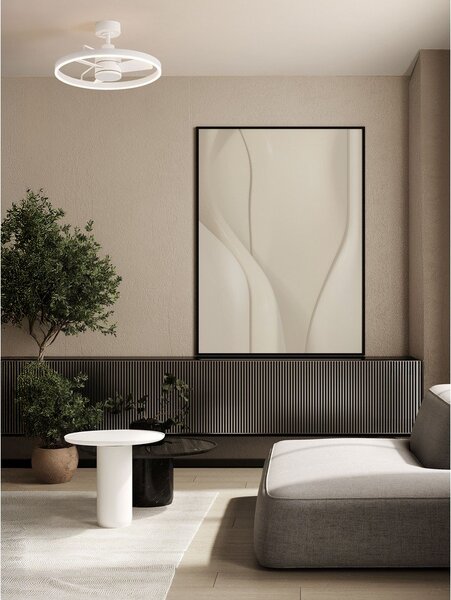 Бяло метално LED затъмняващо се осветително тяло за таван Lunair – Nova Luce