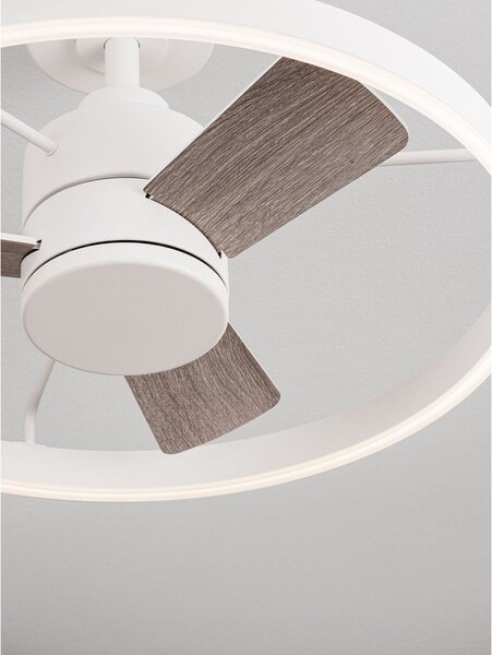 Бяло метално LED затъмняващо се осветително тяло за таван Lunair – Nova Luce