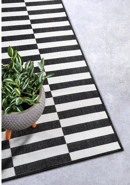 Черно-бял пътека за открито и закрито 80x200 cm Viela – Hanse Home