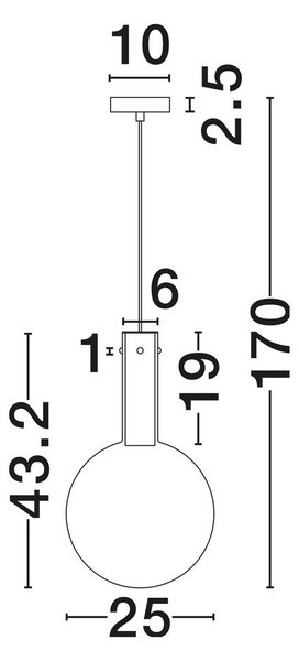 Кафяво стъклено LED затъмняващо се висящо осветително тяло ø 25 cm Nostos – Nova Luce