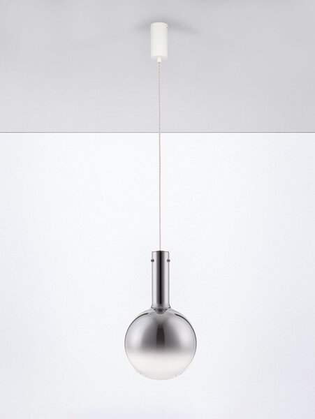 Сиво стъклено LED затъмняващо се висящо осветително тяло ø 25 cm Nostos – Nova Luce