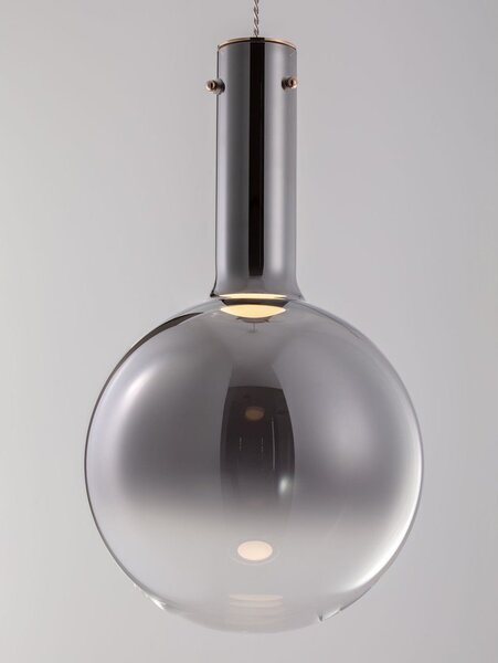 Сиво стъклено LED затъмняващо се висящо осветително тяло ø 25 cm Nostos – Nova Luce