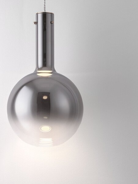 Сиво стъклено LED затъмняващо се висящо осветително тяло ø 25 cm Nostos – Nova Luce