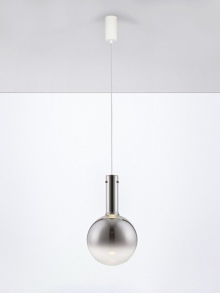 Сиво стъклено LED затъмняващо се висящо осветително тяло ø 25 cm Nostos – Nova Luce
