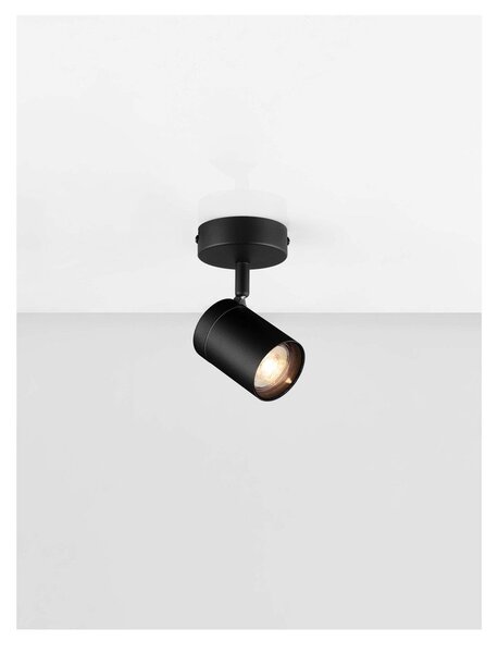 Матово черно метален прожектор с огъваща се структура 12x8 cm Alma – Nova Luce