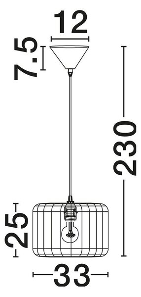Синьо /в естествен цвят въжено висящо осветително тяло ø 33 cm Abby – Nova Luce