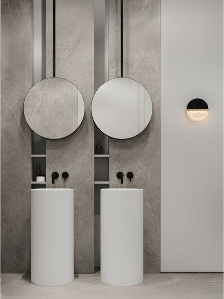Черна метална LED затъмняваща се стенна лампа Dorin – Nova Luce
