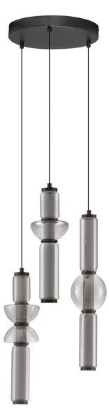 Сиво стъклено LED затъмняващо се висящо осветително тяло ø 38 cm Ulon – Nova Luce