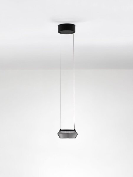 Матово черно стъклено LED висящо осветително тяло ø 14 cm Jailyn – Nova Luce