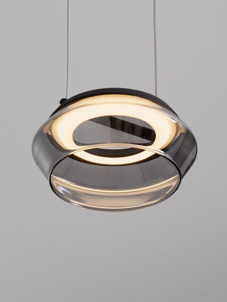 Матово черно стъклено LED висящо осветително тяло ø 14 cm Jailyn – Nova Luce
