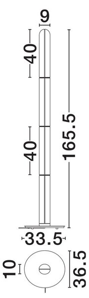 Метална LED подова лампа в месингов цвят със стъклен абажур (височина 165,5 cm) Gloree – Nova Luce