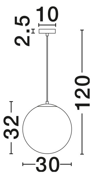Бяло/ в златист цвят стъклено висящо осветително тяло ø 30 cm Vita – Nova Luce