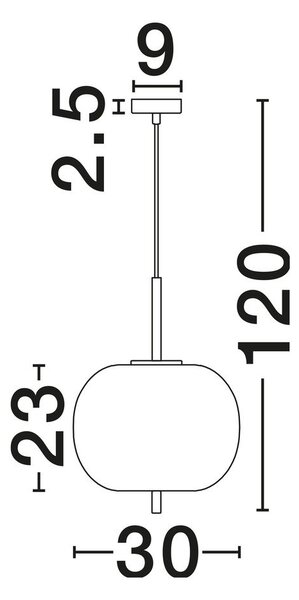 Бяло/в месингов цвят стъклено висящо осветително тяло ø 30 cm Lato – Nova Luce