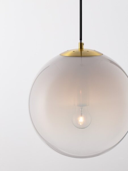 Бяло/ в златист цвят стъклено висящо осветително тяло ø 30 cm Vita – Nova Luce