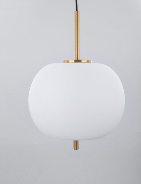 Бяло/в месингов цвят стъклено висящо осветително тяло ø 30 cm Lato – Nova Luce