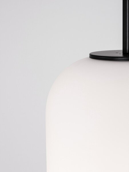 Бяло/черно стъклено висящо осветително тяло ø 22 cm Lato – Nova Luce