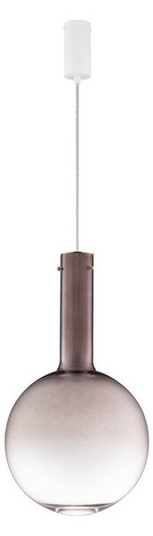 Кафяво стъклено LED затъмняващо се висящо осветително тяло ø 30 cm Nostos – Nova Luce