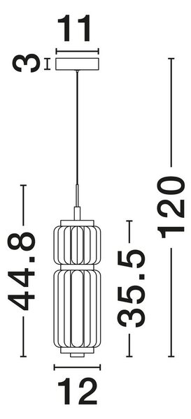 Матово черно стъклено LED висящо осветително тяло ø 12 cm Liesa – Nova Luce