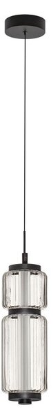Матово черно стъклено LED висящо осветително тяло ø 12 cm Liesa – Nova Luce