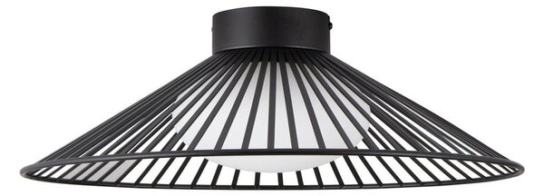 Матово черно метално LED осветително тяло за таван със стъклен абажур Brume – Nova Luce