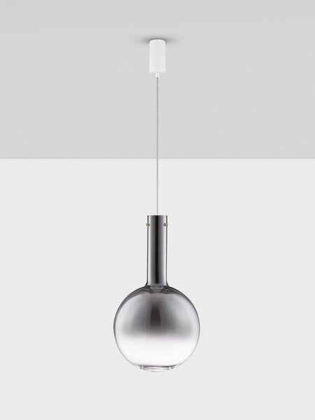 Сиво стъклено LED затъмняващо се висящо осветително тяло ø 30 cm Nostos – Nova Luce