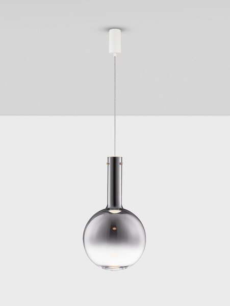 Сиво стъклено LED затъмняващо се висящо осветително тяло ø 30 cm Nostos – Nova Luce