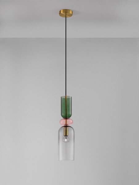 Стъклено висящо осветително тяло в златист цвят ø 11 cm Murano – Nova Luce