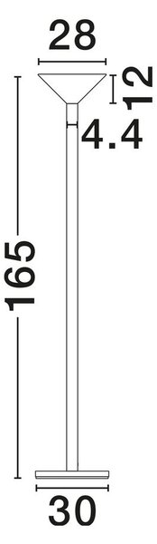 Матово черно метална подова лампа (височина 165 cm) Tazu – Nova Luce