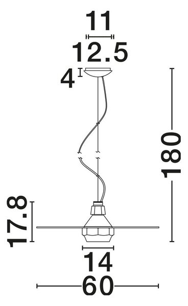 Матово черно стоманено висящо осветително тяло ø 60 cm Lora – Nova Luce