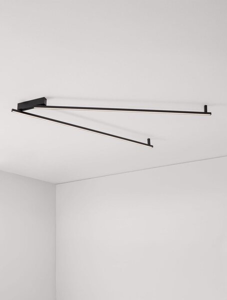 Матово черно алуминиево LED затъмняващо се осветително тяло за таван 4x309 cm Briana – Nova Luce
