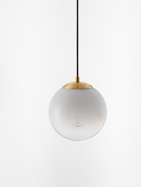 Бяло/ в златист цвят стъклено висящо осветително тяло ø 20 cm Vita – Nova Luce