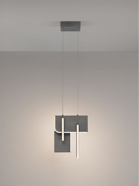 Светлосиво метално LED затъмняващо се висящо осветително тяло Totem – Nova Luce