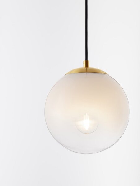 Бяло/ в златист цвят стъклено висящо осветително тяло ø 20 cm Vita – Nova Luce