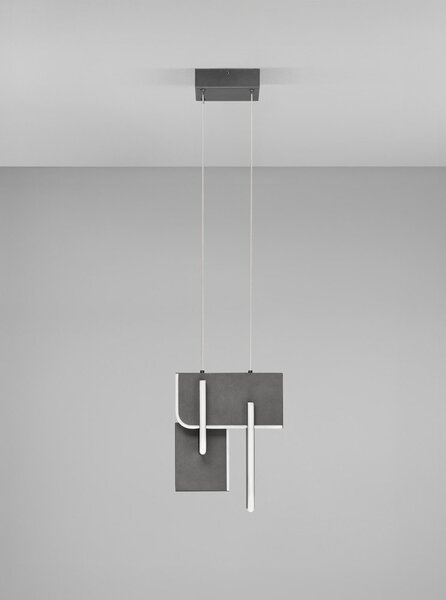 Светлосиво метално LED затъмняващо се висящо осветително тяло Totem – Nova Luce
