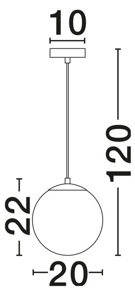 Бяло/ в златист цвят стъклено висящо осветително тяло ø 20 cm Vita – Nova Luce